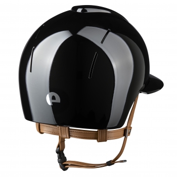 Casque d’équitation Smart Nova / Polish Noir / Sangle Beige / Visière Polo