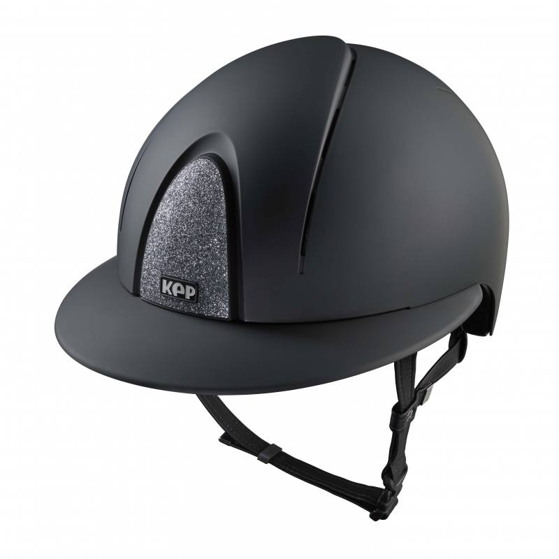 Casque d’équitation Smart Nova / Textile Noir / Star Argent / Visière Polo