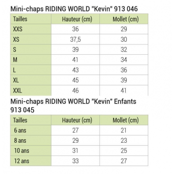 Mini-chaps RIDING WORLD - Kevin