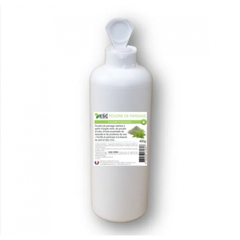 POUDRE DE PANSAGE Cheval – Shampoing sec purifiant et lustrant à base de poudre d’ortie