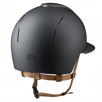 Casque d’équitation Smart Nova / Textile Noir / Sangle Beige / Visière Polo / Star Noir