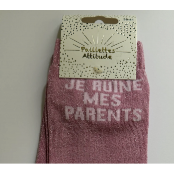Chaussette pailletée équitation 36-41 JE RUINE MES PARENTS