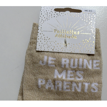 Chaussette pailletée équitation 36-41 JE RUINE MES PARENTS