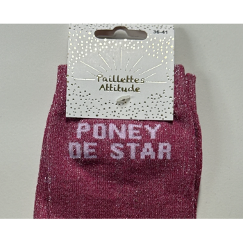 Chaussette pailletée équitation 36-41 PONEY DE STAR