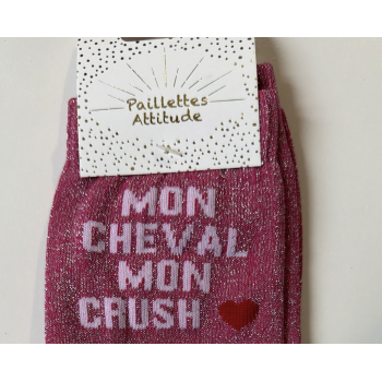 chaussette pailletée équitation 36-41 MON CHEVAL MON CRUSH ❤️