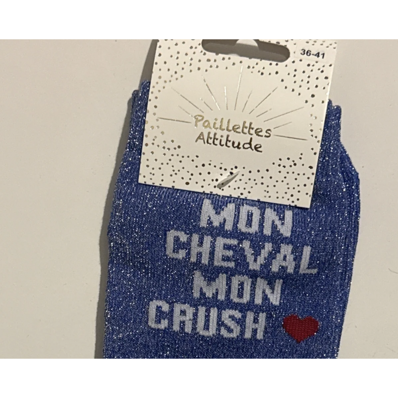 chaussette pailletée équitation 36-41 MON CHEVAL MON CRUSH ❤️