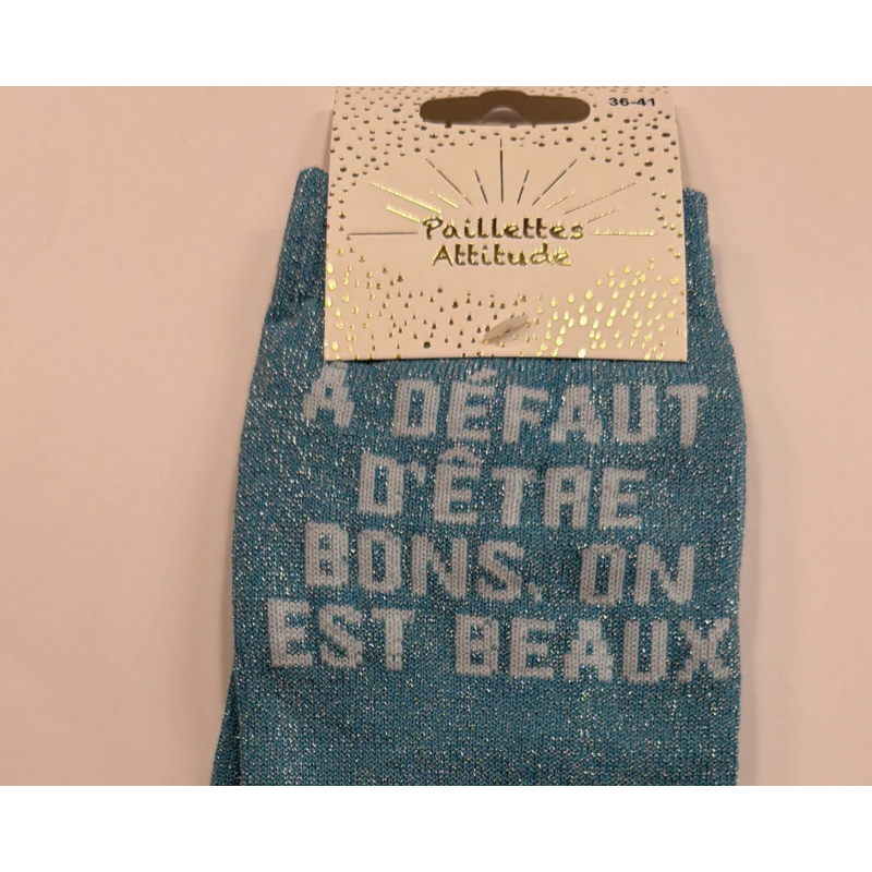 Chaussette pailletée équitation 36-41 À DÉFAUT D’ÊTRE BONS, ON EST BEAUX