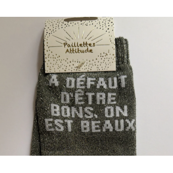 Chaussette pailletée équitation 36-41 À DÉFAUT D’ÊTRE BONS, ON EST BEAUX