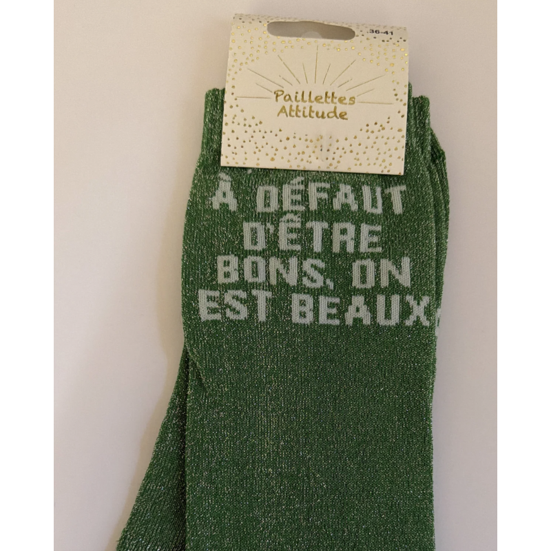 Chaussette pailletée équitation 36-41 À DÉFAUT D’ÊTRE BONS, ON EST BEAUX