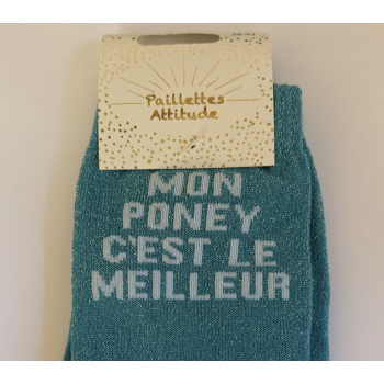 Chaussette pailletée équitation 36-41 MON PONEY C’EST LE MEILLEUR