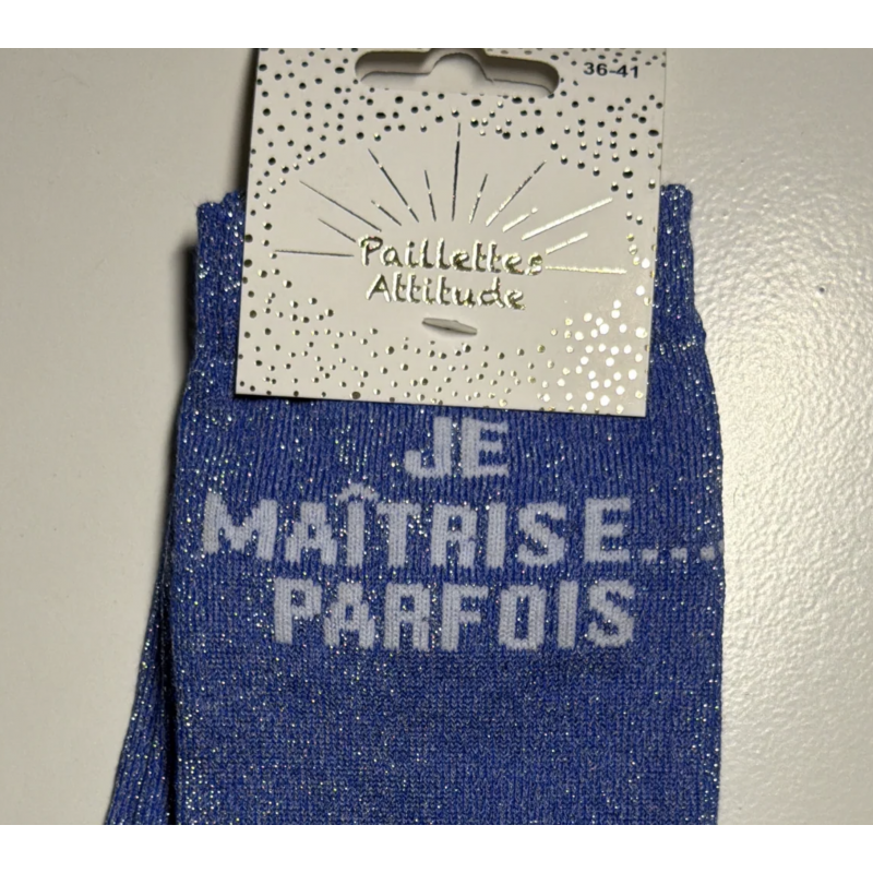 Chaussette pailletée équitation 36-41 JE MAÎTRISE … PARFOIS
