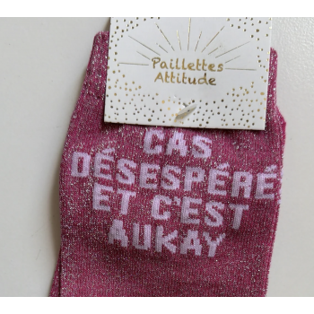 Chaussette pailletée équitation 36-41 CAS DÉSESPÉRÉ ET C’EST AUKAY