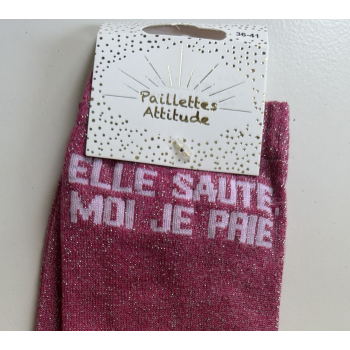 Chaussette pailletée équitation 36-41 - ELLE SAUTE, MOI JE PRIE