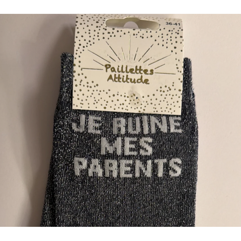 Chaussette pailletée équitation 36-41 JE RUINE MES PARENTS
