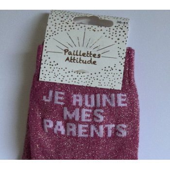 Chaussette pailletée équitation 36-41 JE RUINE MES PARENTS