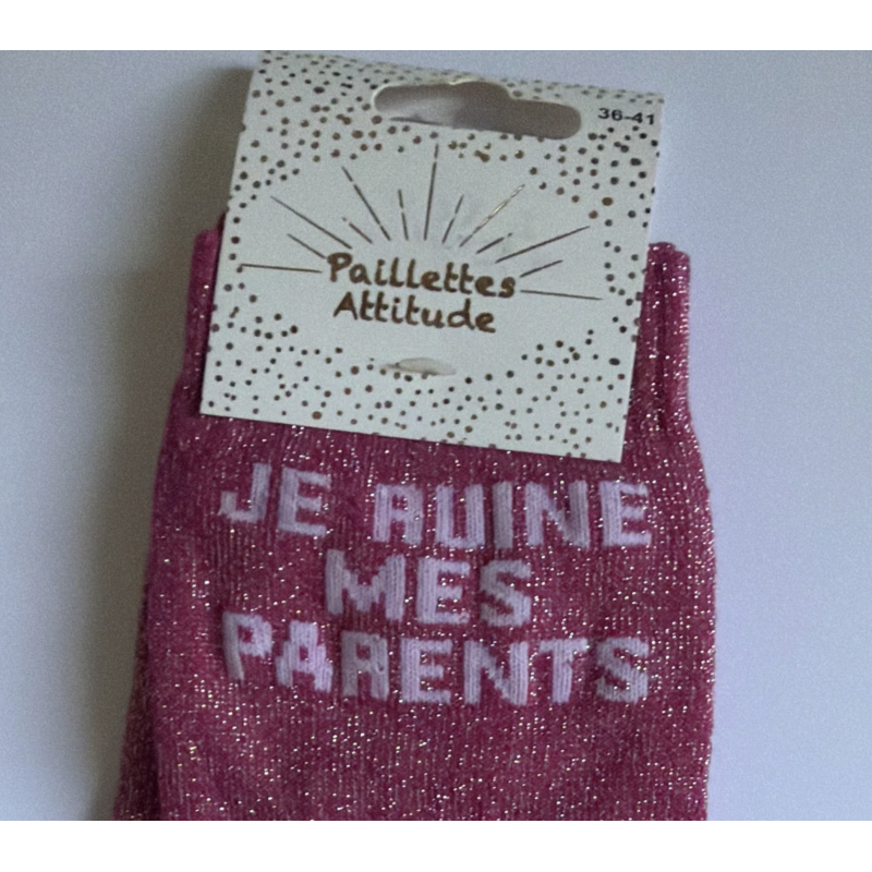 Chaussette pailletée équitation 36-41 JE RUINE MES PARENTS