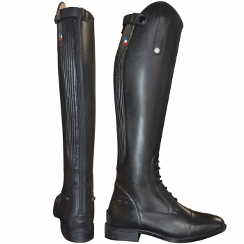 Botte équitation cuir noir Novara pour cavaliers.