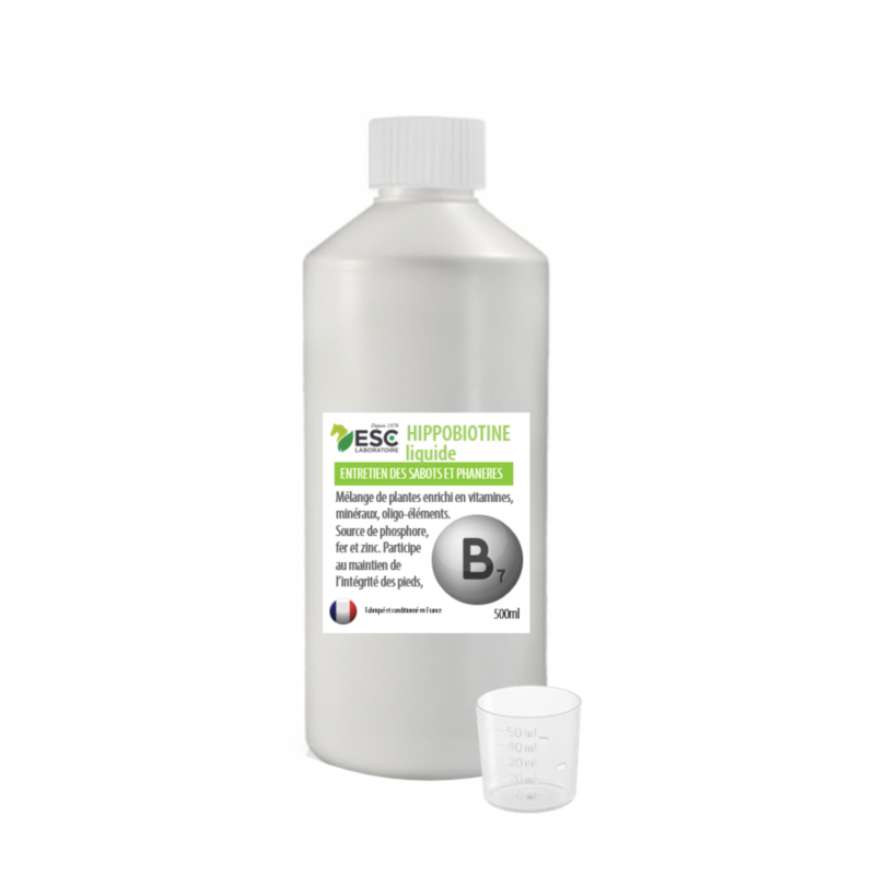 Hippobiotine liquide – Protection sabots cheval – Complément liquide source de biotine Myhorsely %description_short|limit|%