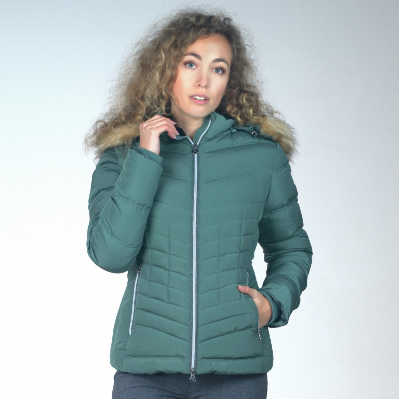 parka femme bleu canard