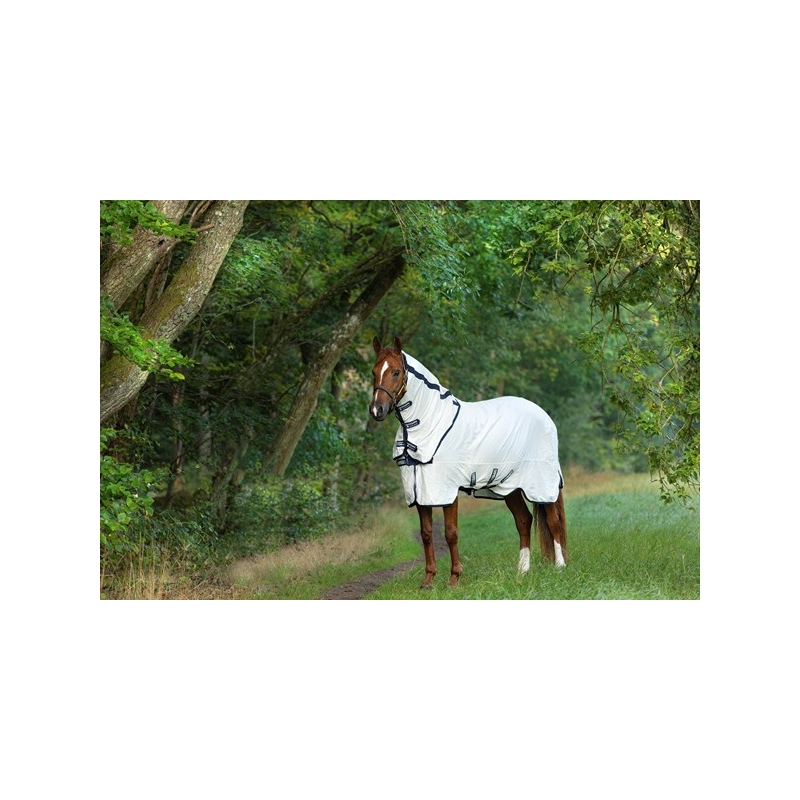 RAMBO NATURA RUG WHITE/NAVY Myhorsely I L'équipement des chevaux et du cavalier. Magasin en ligne d'équitation dédié au cavalier
